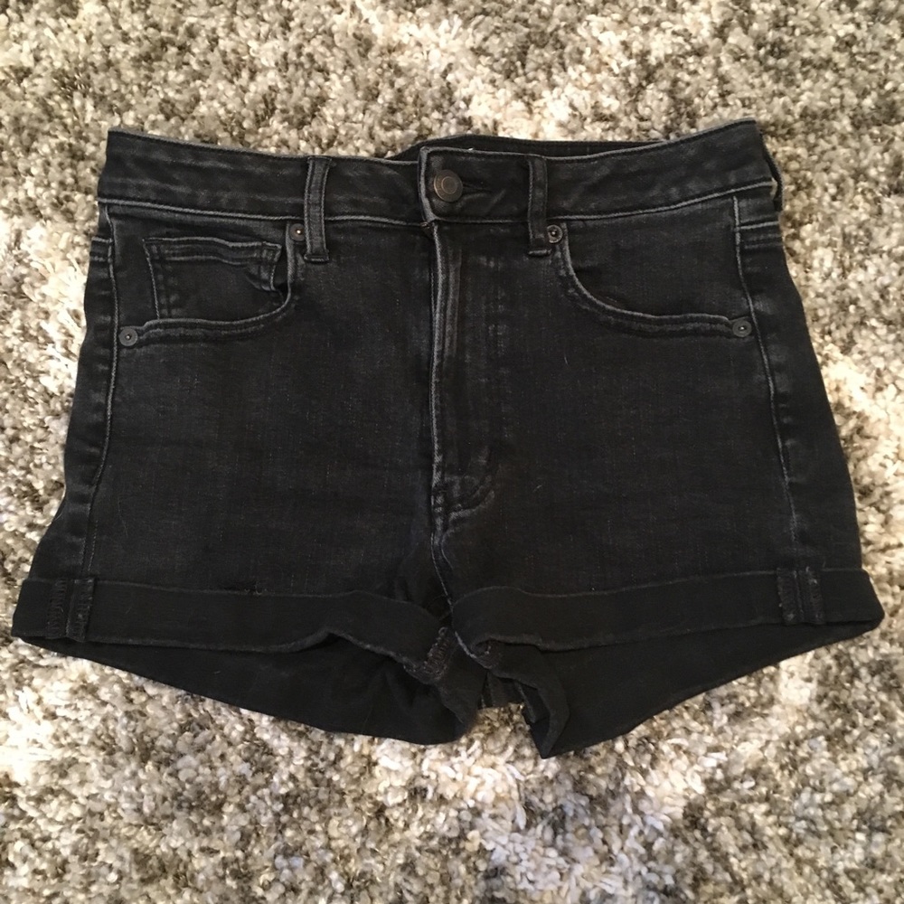 Black American Eagle High Waisted Shorts